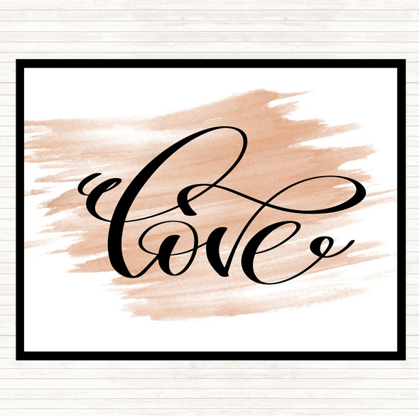 Watercolour Swirly Love Quote Placemat
