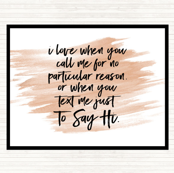 Watercolour Text To Say Hi Quote Placemat