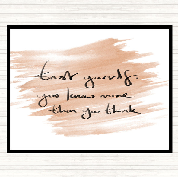 Watercolour Trust Yourself Quote Placemat