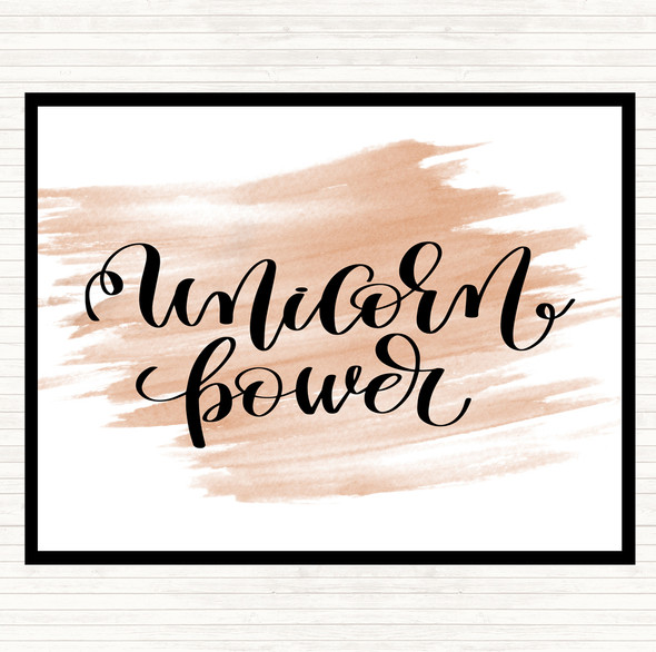 Watercolour Unicorn Power Quote Placemat