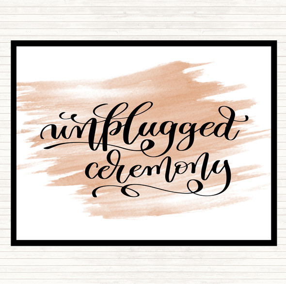 Watercolour Unplugged Ceremony Quote Placemat