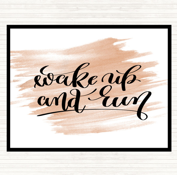 Watercolour Wake Up And Run Quote Placemat
