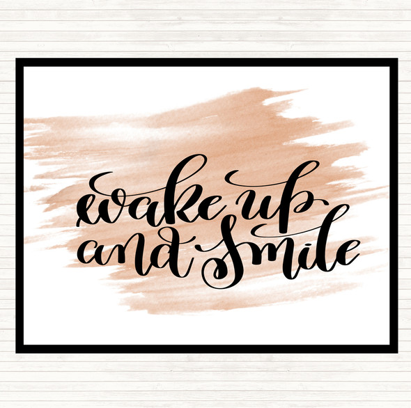 Watercolour Wake Up Smile Quote Placemat