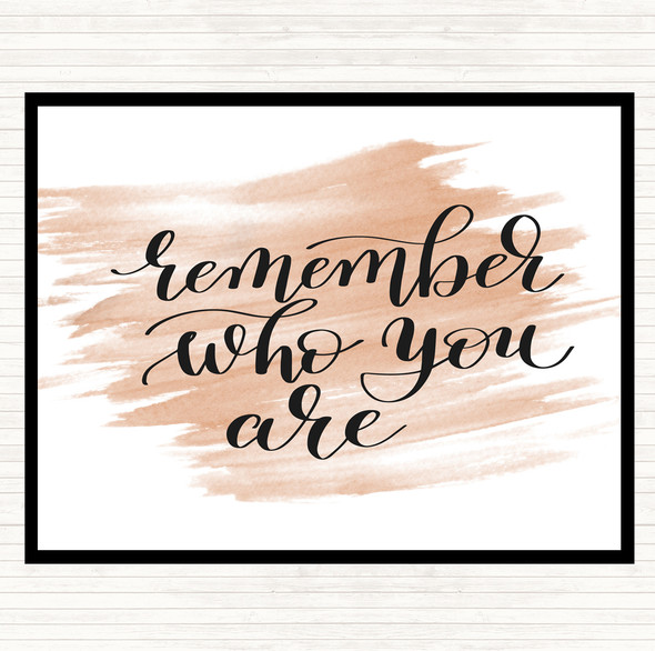 Watercolour Who You Are Swirl Quote Placemat