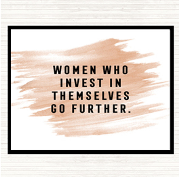 Watercolour Women Who Invest Quote Placemat