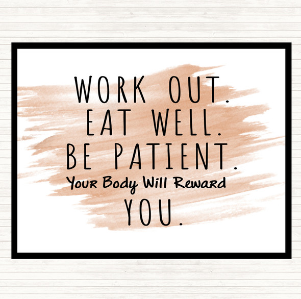 Watercolour Work Out Quote Placemat