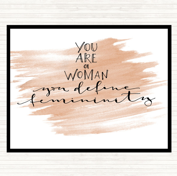 Watercolour You Are A Woman Quote Placemat