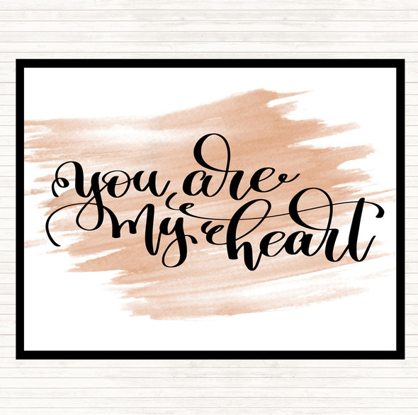 Watercolour You Are My Heart Quote Placemat