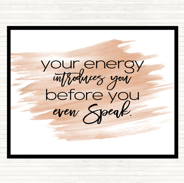 Watercolour Your Energy Quote Placemat