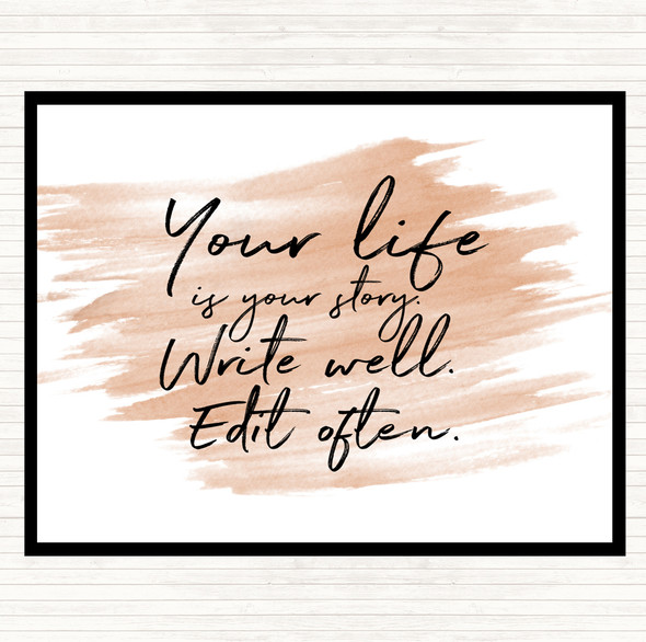 Watercolour Your Life Quote Placemat