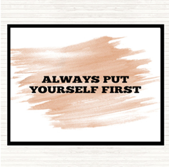 Watercolour Yourself First Quote Placemat