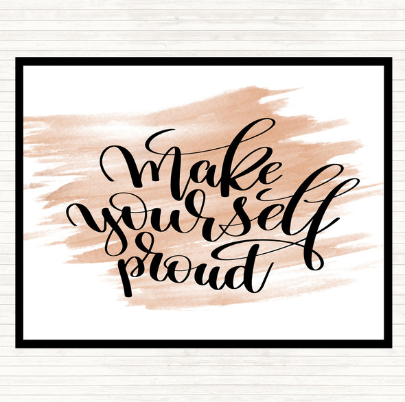 Watercolour Yourself Proud Quote Placemat