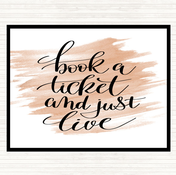 Watercolour Book Ticket Live Quote Placemat