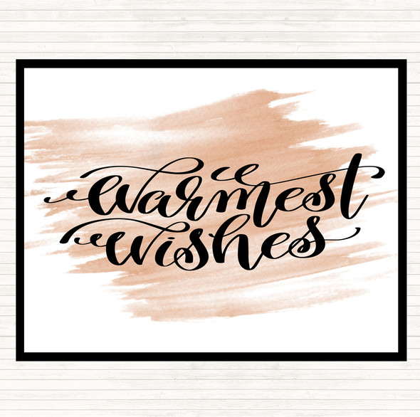 Watercolour Christmas Warmest Wishes Quote Placemat