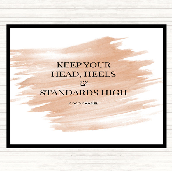 Watercolour Coco Chanel High Standard & Heels Quote Placemat