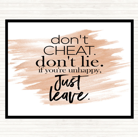 Watercolour Don't Cheat Quote Placemat