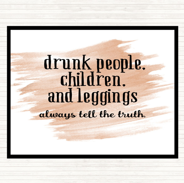 Watercolour Drunk People Children And Leggings Quote Placemat