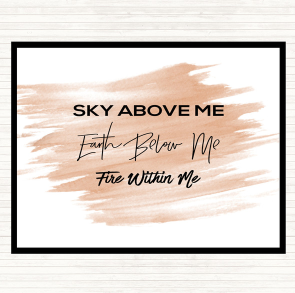 Watercolour Earth Below Me Quote Placemat