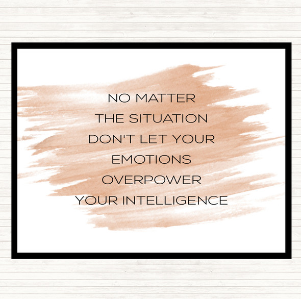 Watercolour Emotions Overpower Quote Placemat