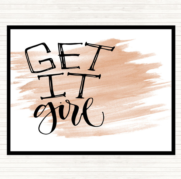 Watercolour Get It Girl Quote Placemat