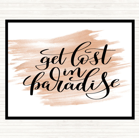 Watercolour Get Lost In Paradise Quote Placemat