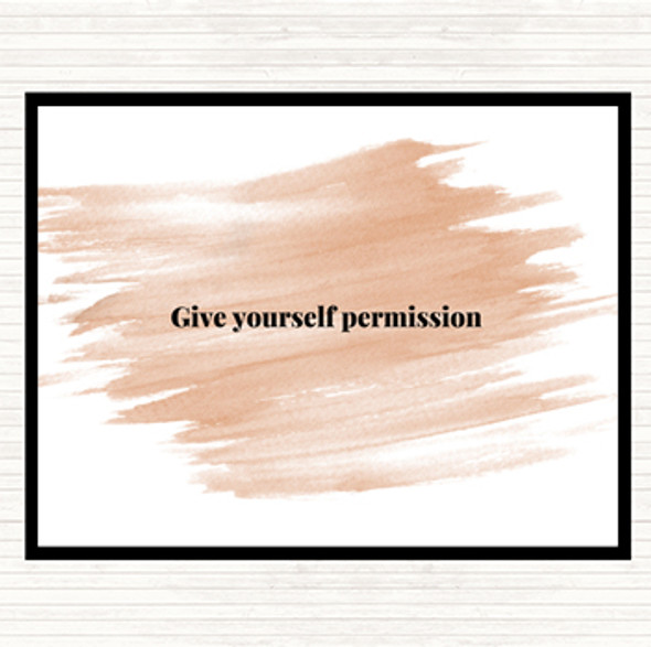 Watercolour Give Yourself Permission Quote Placemat