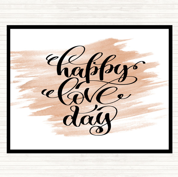 Watercolour Happy Love Day Quote Placemat