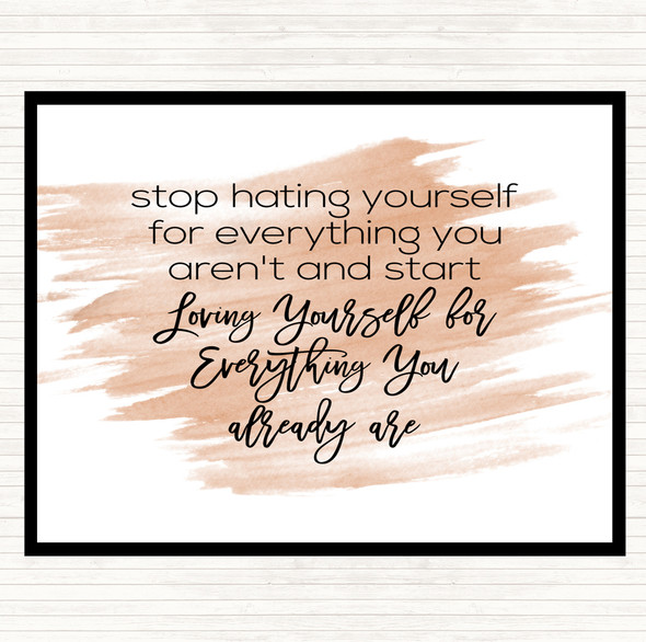 Watercolour Hating Yourself Quote Placemat