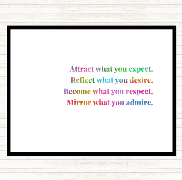 Attract What You Expect Rainbow Quote Placemat