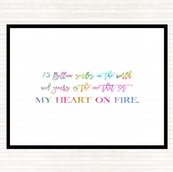 Heart On Fire Rainbow Quote Placemat