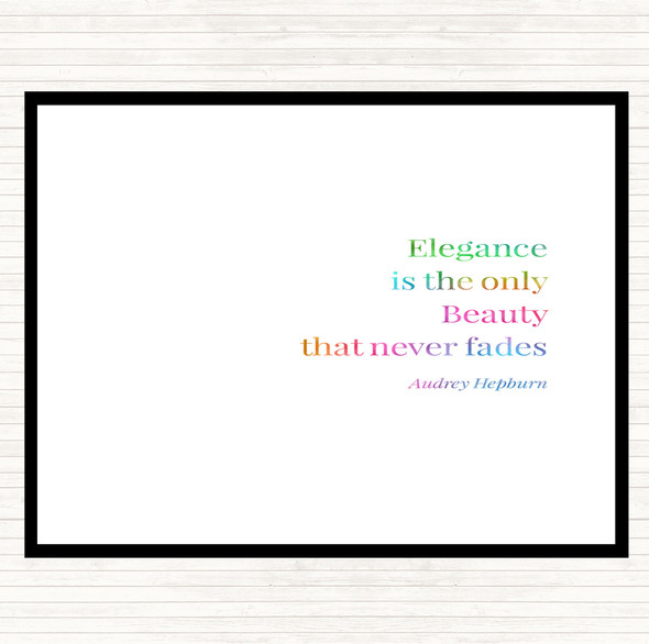 Audrey Hepburn Elegance Rainbow Quote Placemat