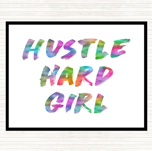 Hustle Hard Rainbow Quote Placemat