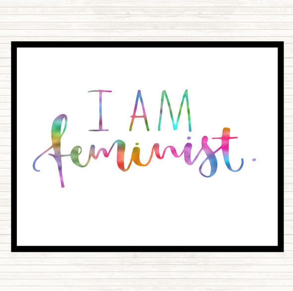 I Am Feminist Rainbow Quote Placemat