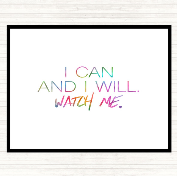 I Can And I Will Rainbow Quote Placemat