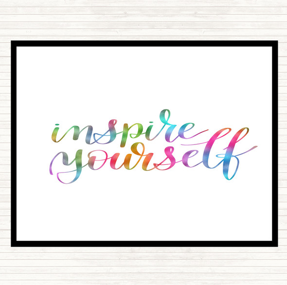 Inspire Yourself Rainbow Quote Placemat