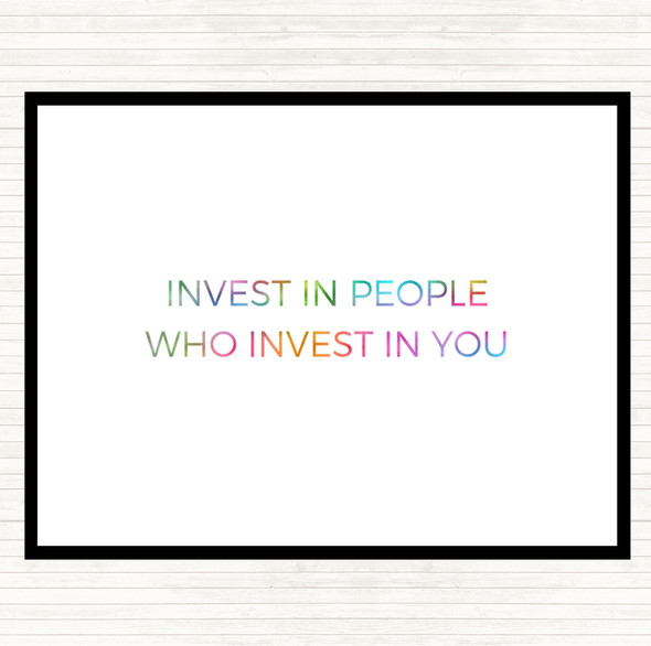 Invest In People Rainbow Quote Placemat