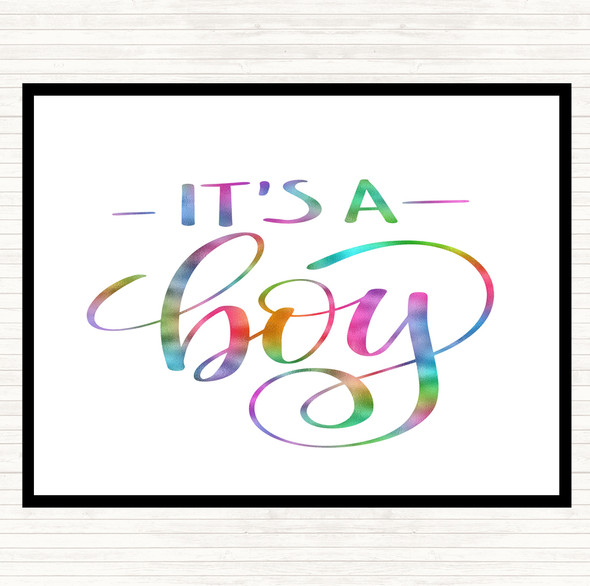 Its A Boy Rainbow Quote Placemat
