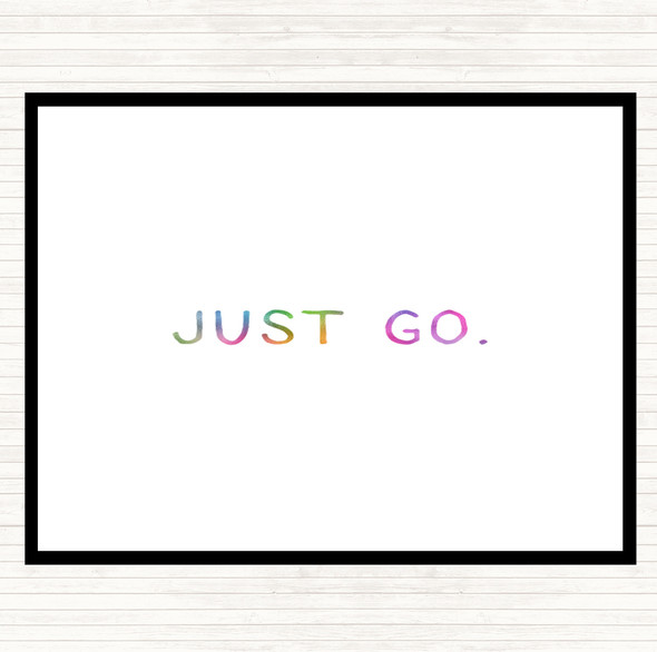 Just Go Rainbow Quote Placemat