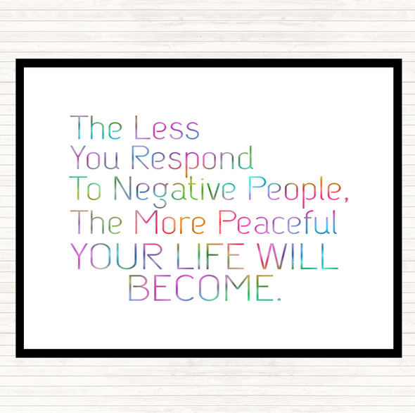 Less You Respond Rainbow Quote Placemat