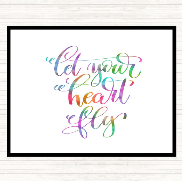 Let Your Heart Fly Rainbow Quote Placemat