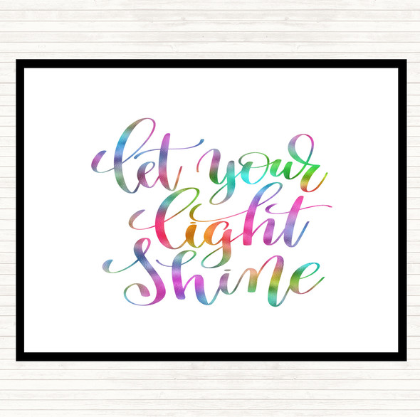 Let Your Light Shine Rainbow Quote Placemat