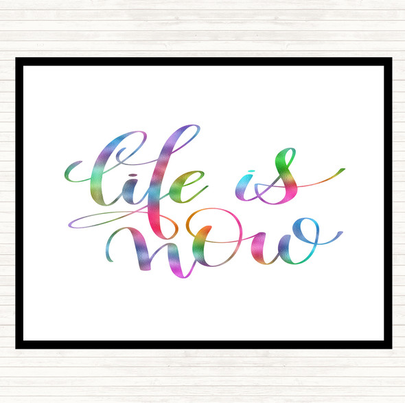 Life Snow Rainbow Quote Placemat