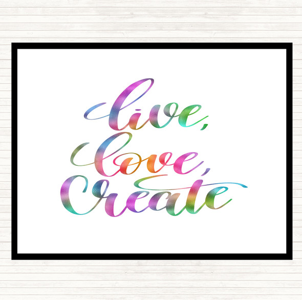 Live Love Create Rainbow Quote Placemat