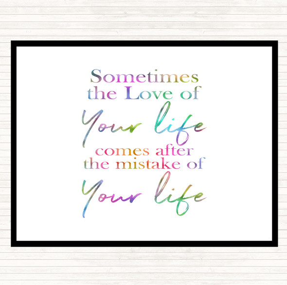 Love Of Your Life Rainbow Quote Placemat