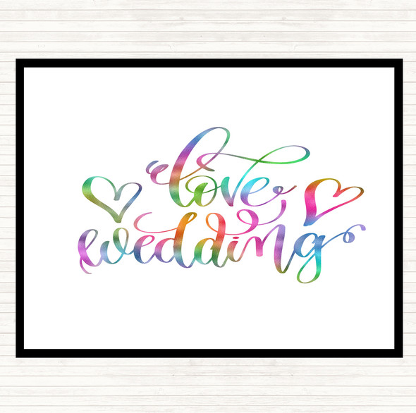 Love Wedding Rainbow Quote Placemat