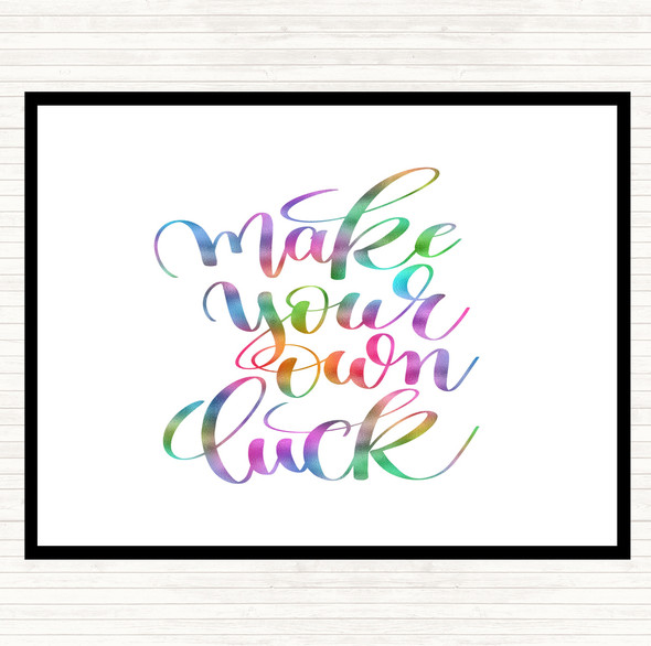 Make Your Own Luck Rainbow Quote Placemat