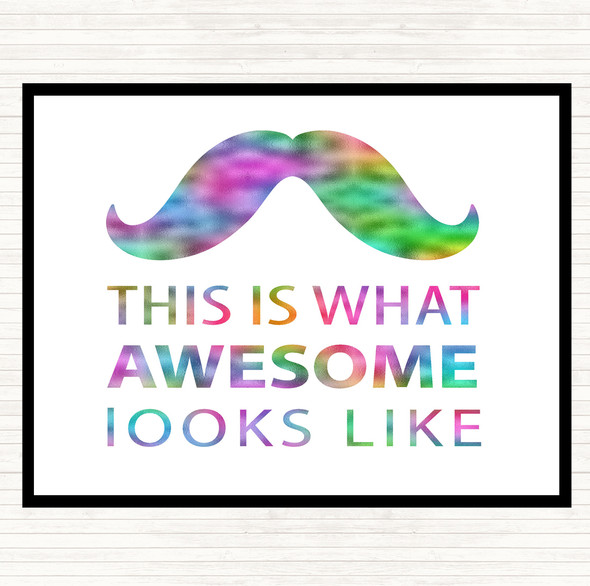 Mustache Rainbow Quote Placemat
