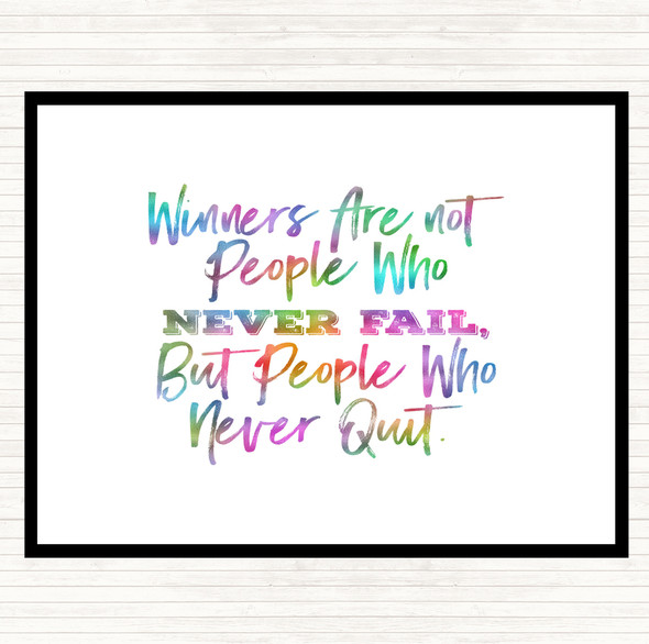 Never Fail Rainbow Quote Placemat