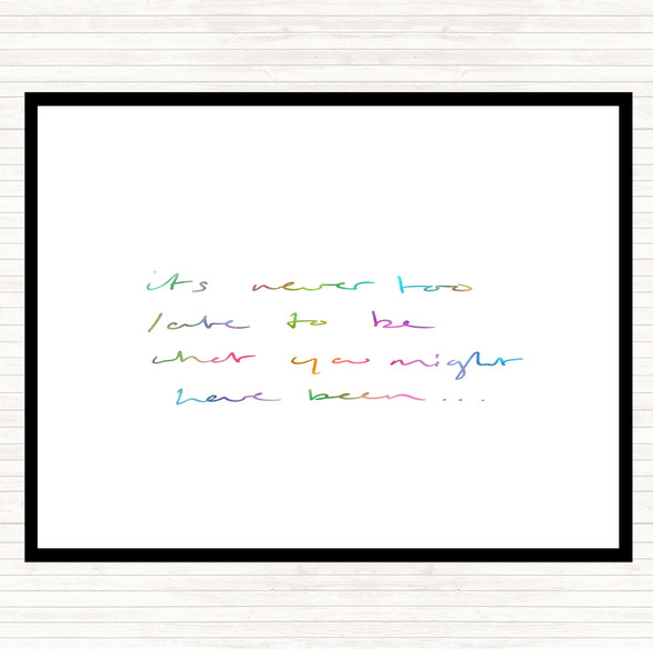 Never Too Late Rainbow Quote Placemat