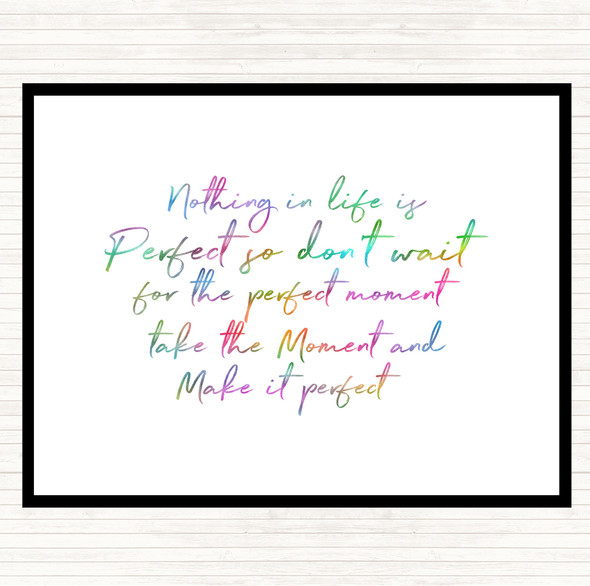 Nothing Is Perfect Rainbow Quote Placemat